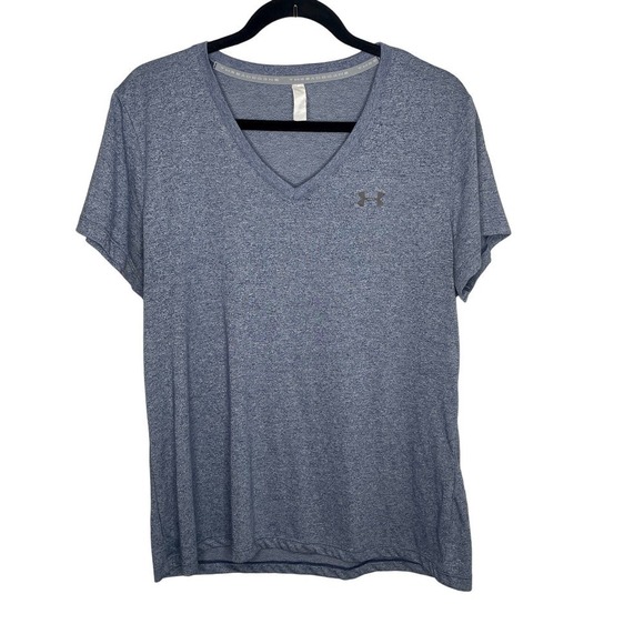 Under Armour Blue Short Sleeve Exercise Activewear Workout Top Shirt Size XL - Picture 1 of 10